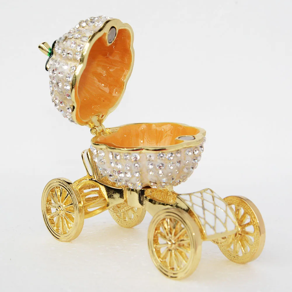 Свадебное кольцо с кристаллами в виде тыквы|jewelry box|trinket jewelry boxfaberge box |