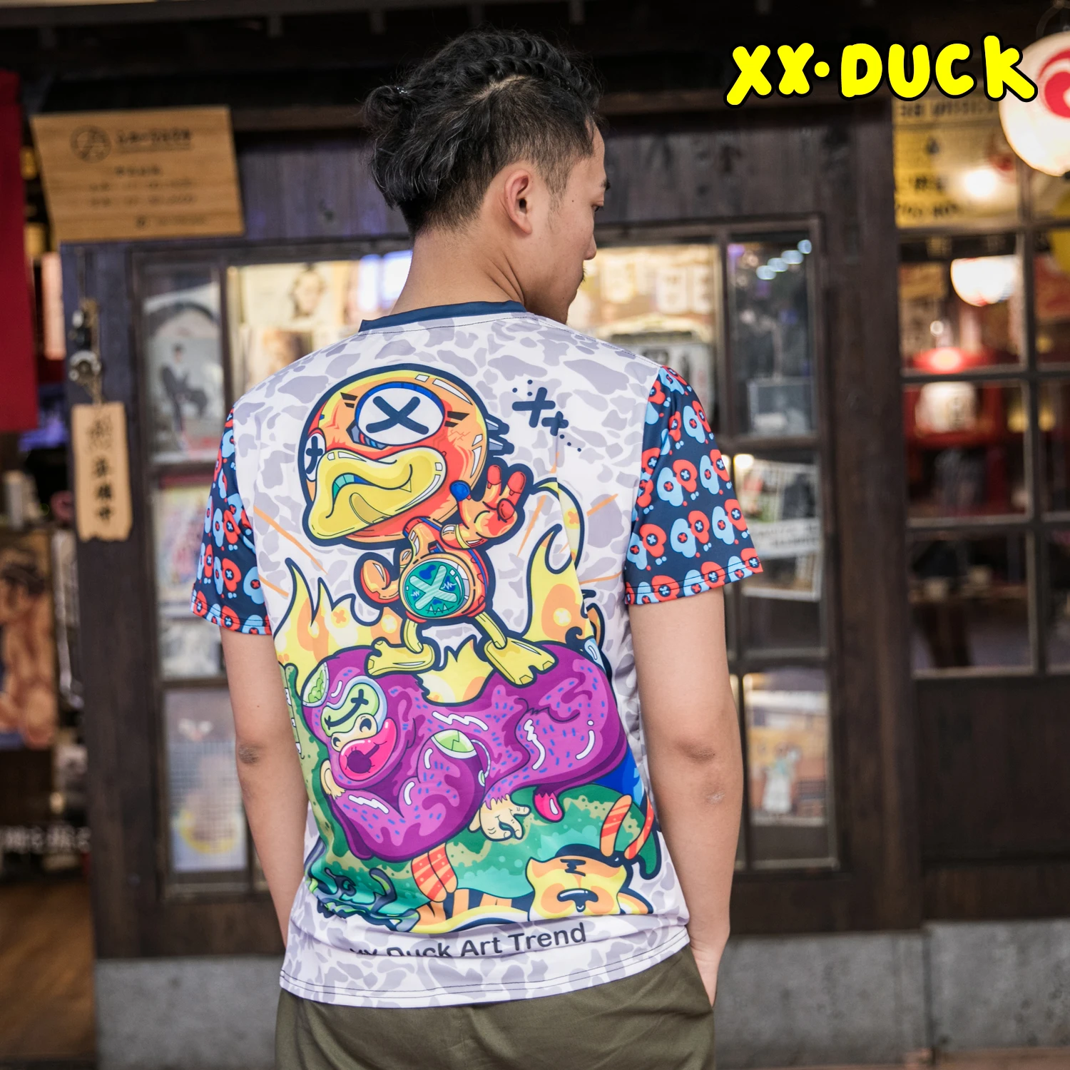XXDUCK, женская футболка с популярным логотипом в стиле хип-хоп, модная футболка для танцев в стиле хип-хоп, с коротким рукавом, с изображением милой утки, дышащая, новинка, пара, половина sl
