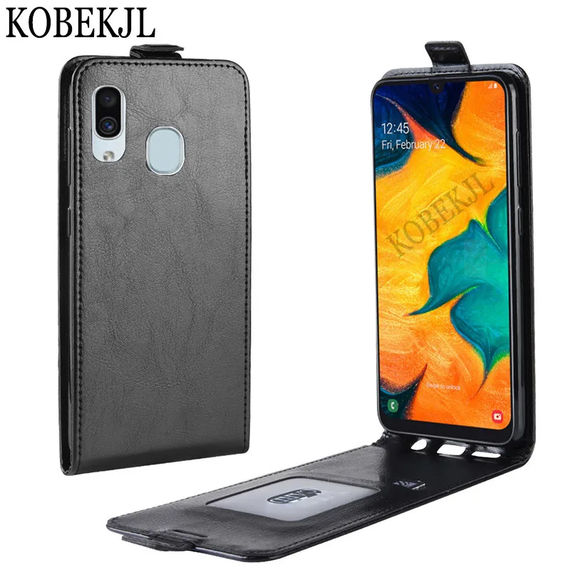 For Samsung Galaxy A30 Case Flip Luxury PU Leather Back