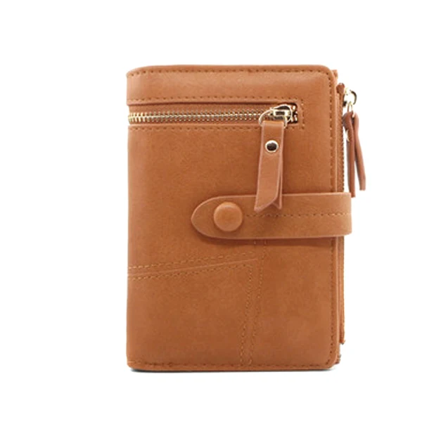 

Women Lady Girl Student Wallet Purse Folding Short Design PU Solid Color For Money Card Best Sale- LXX9