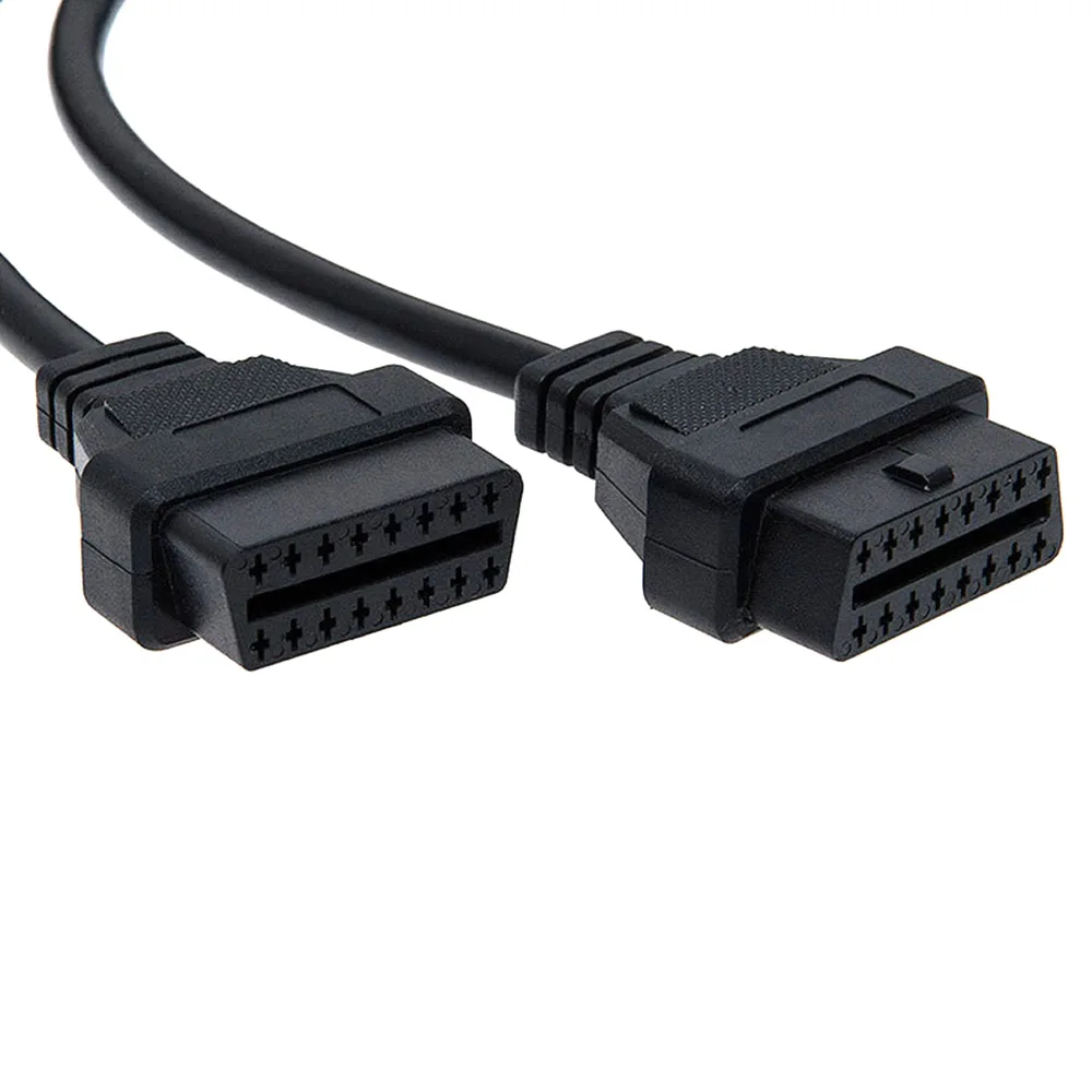 Кабель OBD II 16 Pin 2 разветвитель адаптер штекер на двойной удлинитель гнездовой