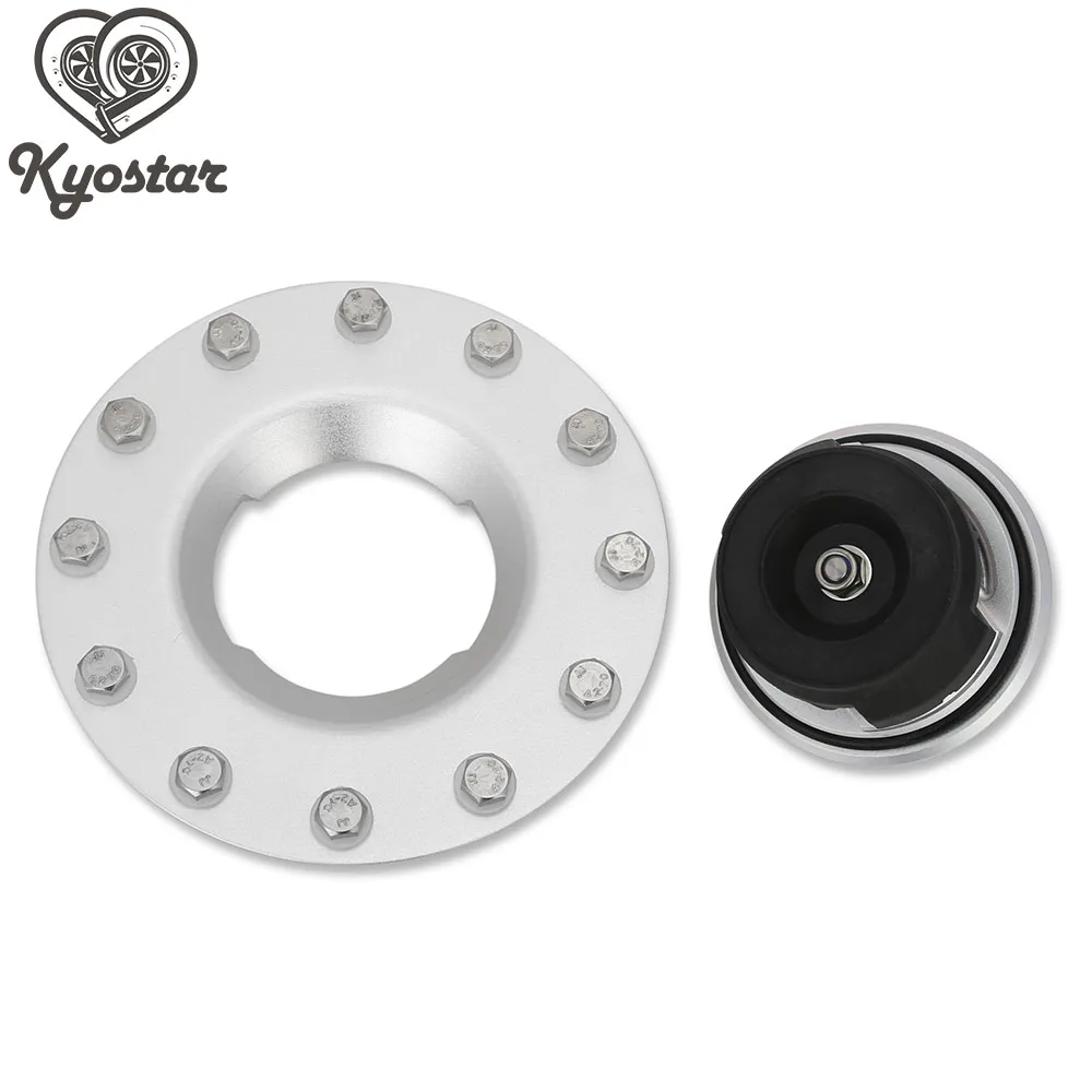

12cm Aluminum Billet Fuel Cell Fuel Surge Tank Cap Flush Mounting 12 Bolts