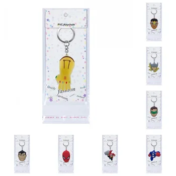 

1PCS Avengers Cartoon Key Chain Mini Anime Figure Key Ring With Packing Hanging Key Holder Fashion Charms Trinket
