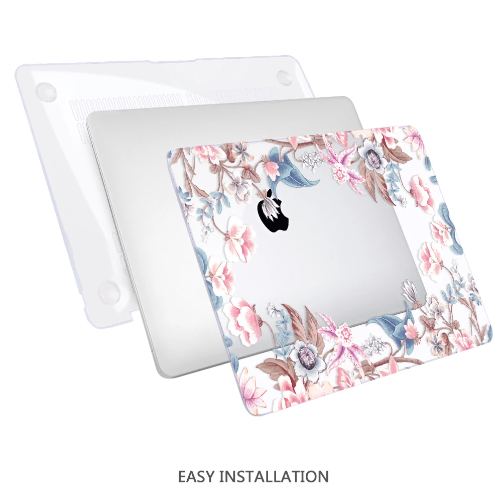 Чехол Redlai Crystal Flowers для MacBook Air 13 дюймов A1932, чехол для ноутбука Pro retina 13 15 16 дюймов, сенсорная панель A2141 A2159 A1990