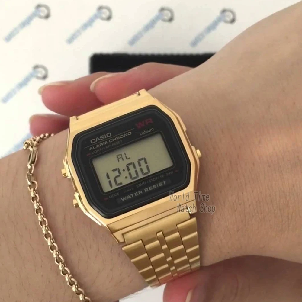 retro gold casio watch men's