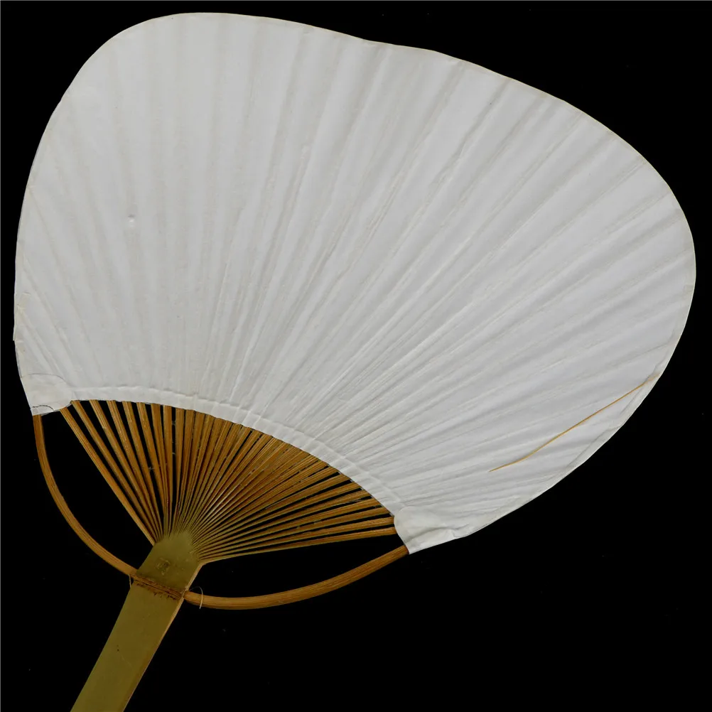 Sepwedd 50pcs White Paper Hand Fan White Bamboo Folding, Handheld Fans Paper Folded Fan for Wedding Party and Home Decoration