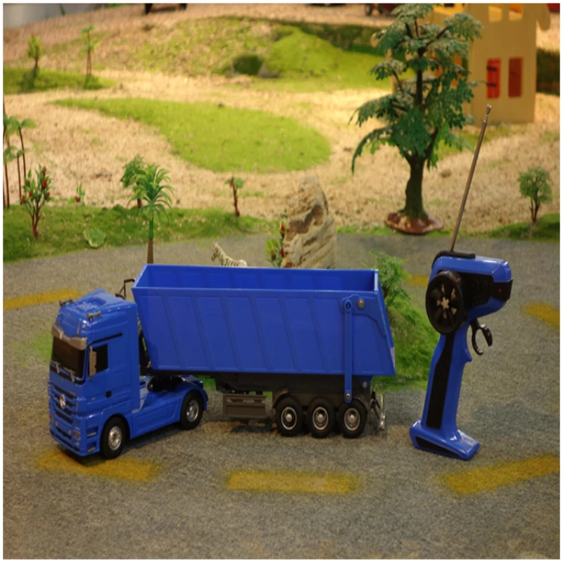 New Electric Remote Control Truck Model 1101C 1:32 2KG Load 6CH Radio Control RC One Key Dump Tipping Bucket Engineering Truck 5