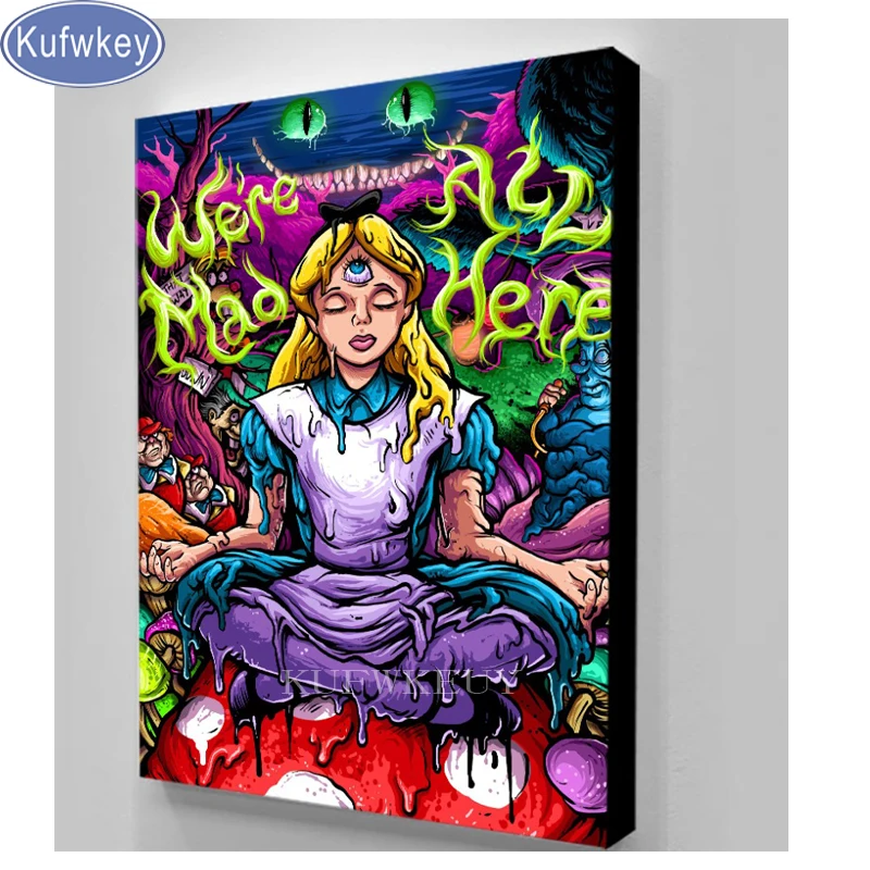 

KUFWKEY cartoon girl 5d puzzle painting diamond mosaic Full square resin drill mosaic pattern of rhinestones embroidery sale hot