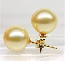 

Lovely Fine 10MM Akoya Freshwater shell Pearl Stud Earrings Hook wholesale [pair] earring earrings