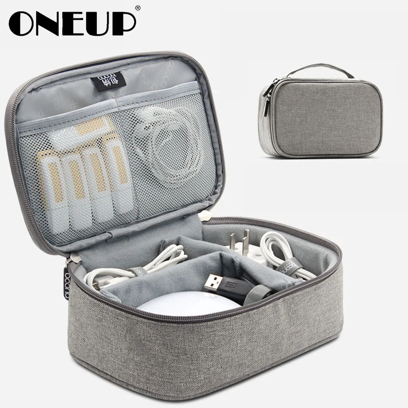 

ONEUP Travel Cable Bag Portable Digital USB Gadget Organizer Charger Wires Cosmetic Zipper Storage Pouch Kit Case Accessorie Bag