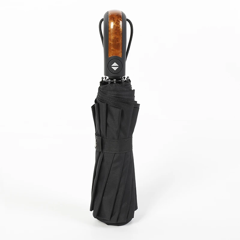 Ветрозащитный Автоматический компактный зонтик от дождя для женщин и мужчин, ветронепроницаемый большой УФ-зонт для путешествий, Автоматический Складной Зонтик для мужчин, paraguas - Цвет: Black Straight