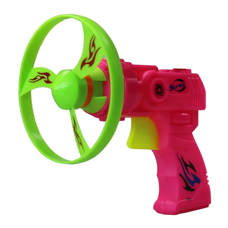 Plastic New Originality Kids Outdoor Games Toy Gun Fly Wheel Educational Toys Children's Toys Gift Flying Disk Hot Selling 2021