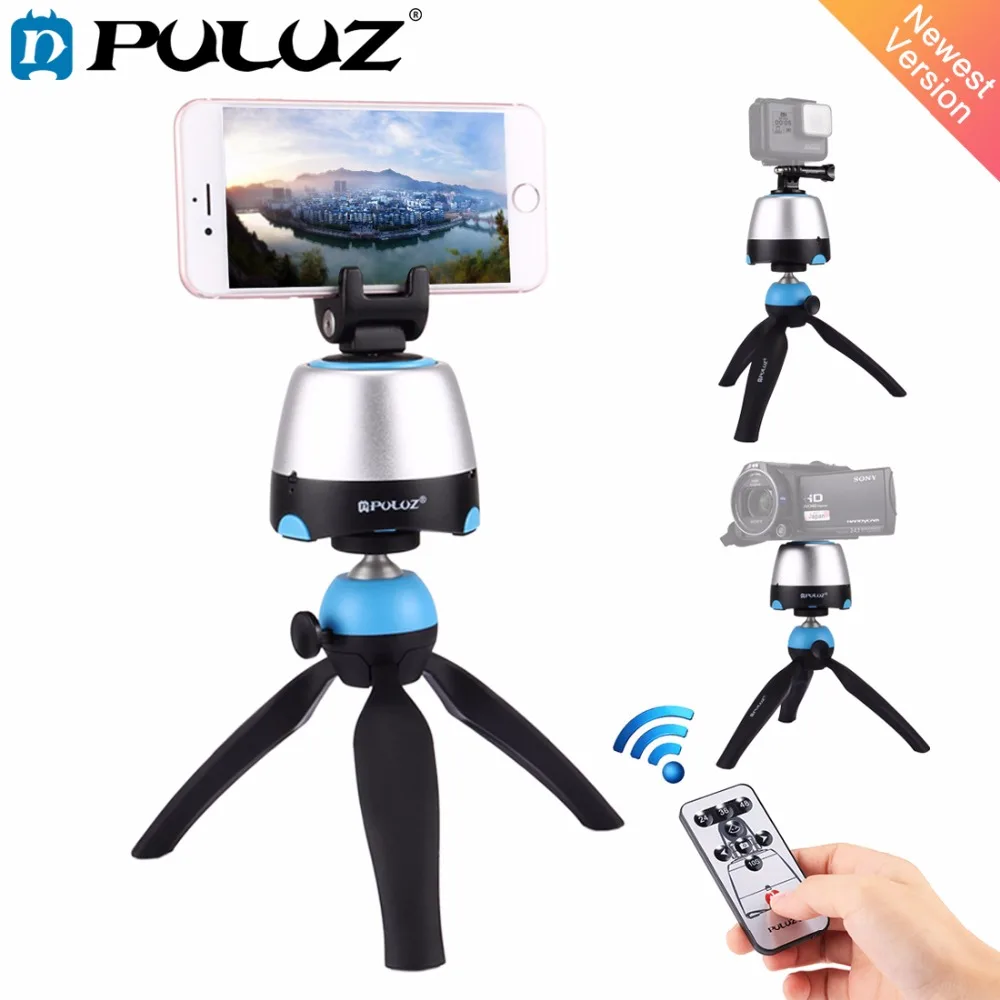 Beste PULUZ Elektronische 360 Graden Rotatie Panoramisch Hoofd met Afstandsbediening amp; Statief Mount amp; Telefoon Klem voor Smartphones, GoPro, DSLR