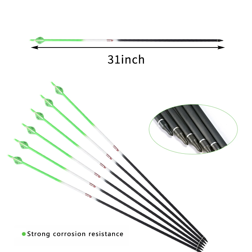 6/12 шт. 32 дюйма позвоночника 340 Чистого Углерода Стрела арбалет для блочного Лука Охота стрельба из лука лук