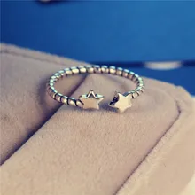 Classic Vintage 925 Silver Luxury Unique Double Star Rings Twist Rings Fashion Design For Women Gift
