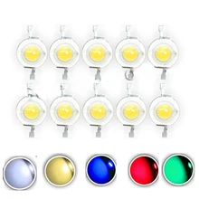 Lâmpada led de alta potência, 10 peças, w cree 1w 3w, lâmpada diodo emissor de luz smd 110-120lm leds chip luz de ponto 3w-18w