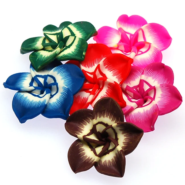 

Miasol Pure Handmade polymer clay flower 40mm assorted polymer clay flower beads for Diy Jewelry Making Accessories