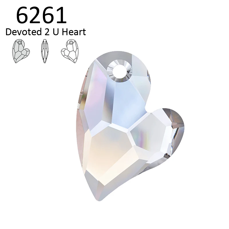

(1 piece) 100% Original crystal from Swarovski 6261 Devoted 2 U Heart pendant made in Austria loose rhinestone for DIY jewelry