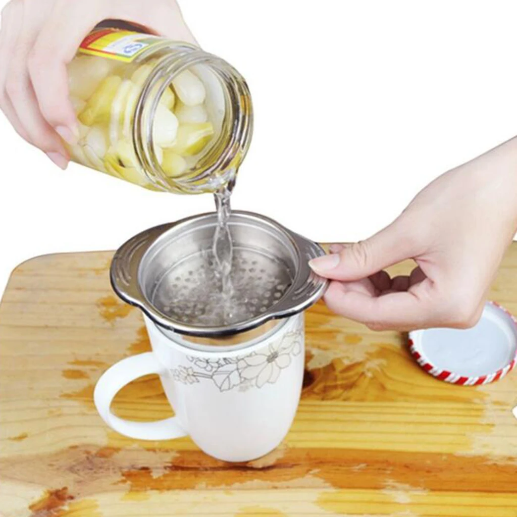 Stainless Steel Silver Can Tin Round Hole Strainer Drainer Liquid Drain Home