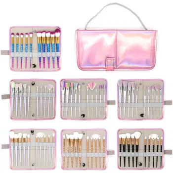

Hot 10pcs Spiral Makeup Brushes Set with Bag Foundation Eyeshadow Base Powder Blush Blending Brushes Case Makeup Brush Cosmetic