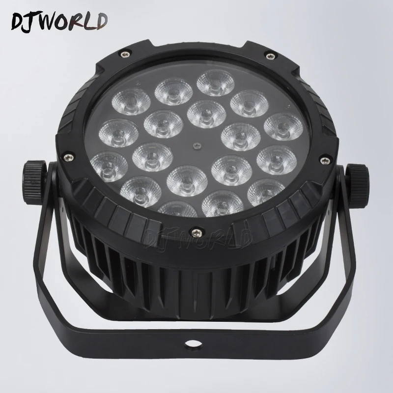 

10pcs/lot Waterproof LED Flat Par 18x12W RGBW DMX512 Stage Effect Lighting For Outdoor Swimming Pool DJ Disco Party Dance Floor