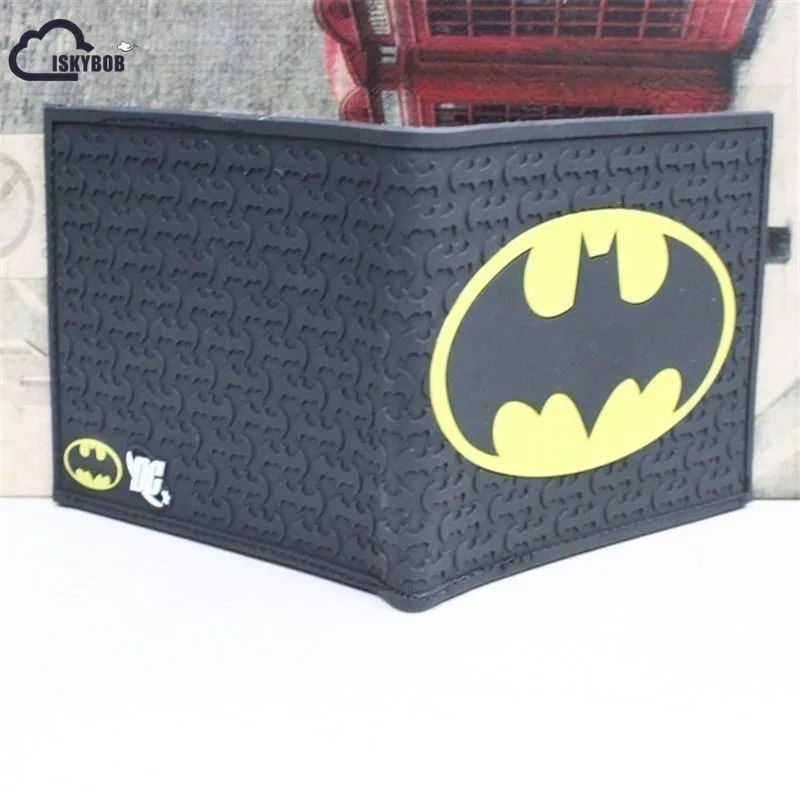 

ISKYBOB New Batman Emblem Silicone Bifold Wallet Men's Billfold Purse