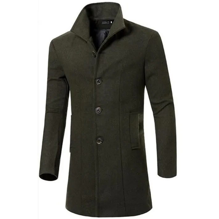 Для Мужчин's Шерстяное пальто Лидер продаж Мода осень-зима тонкий стенд воротник Повседневная куртка M-3XL Размеры 5 цветов MWN207