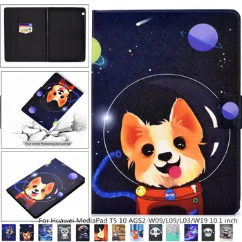 

Animal Pattern PU Leather Case For Huawei MediaPad T5 10 AGS2-W09/L09/L03/W19 10.1'Tablet Magnetic Flip stand cover case + pen