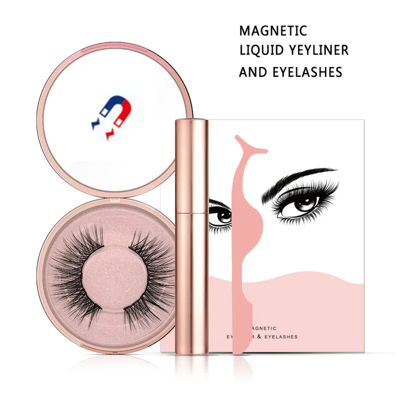 

2019 New Magnetic Set Liquid Eyeliner & Magnetic False Eyelashes & Tweezer Waterproof Long Lasting Fast Drying No Glue TSLM1