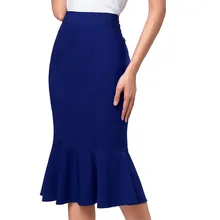 Юбка-карандаш Женская высокая талия Большой размер обтягивающая высокоэластичная юбка-годе элегантная официальная офисная работа OL Повседневная миди Faldas