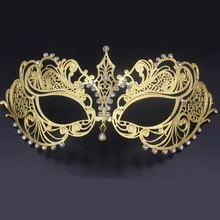 Красивая Маскарадная маска Phantom Opera черный золотой белый женский металлический Венецианский Серебряный горный хрусталь вечерние Маки свадебные бальные маски