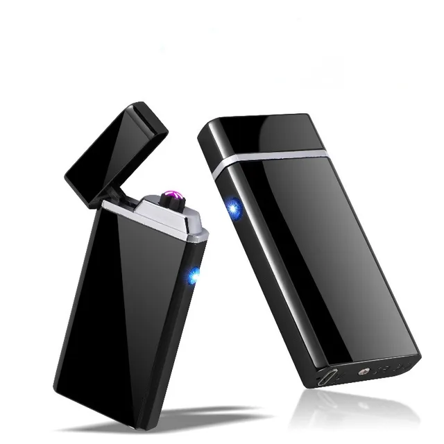 Customize Usb Electric Double Arc Lighter Rechargeable Windproof Customize Usb Electric Double Arc Lighter Rechargeable Windproof Torch Cigarette Dual Thunder Pulse Cross
