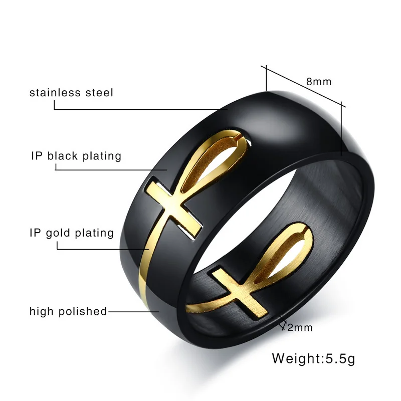 Cutout Ankh Ring 