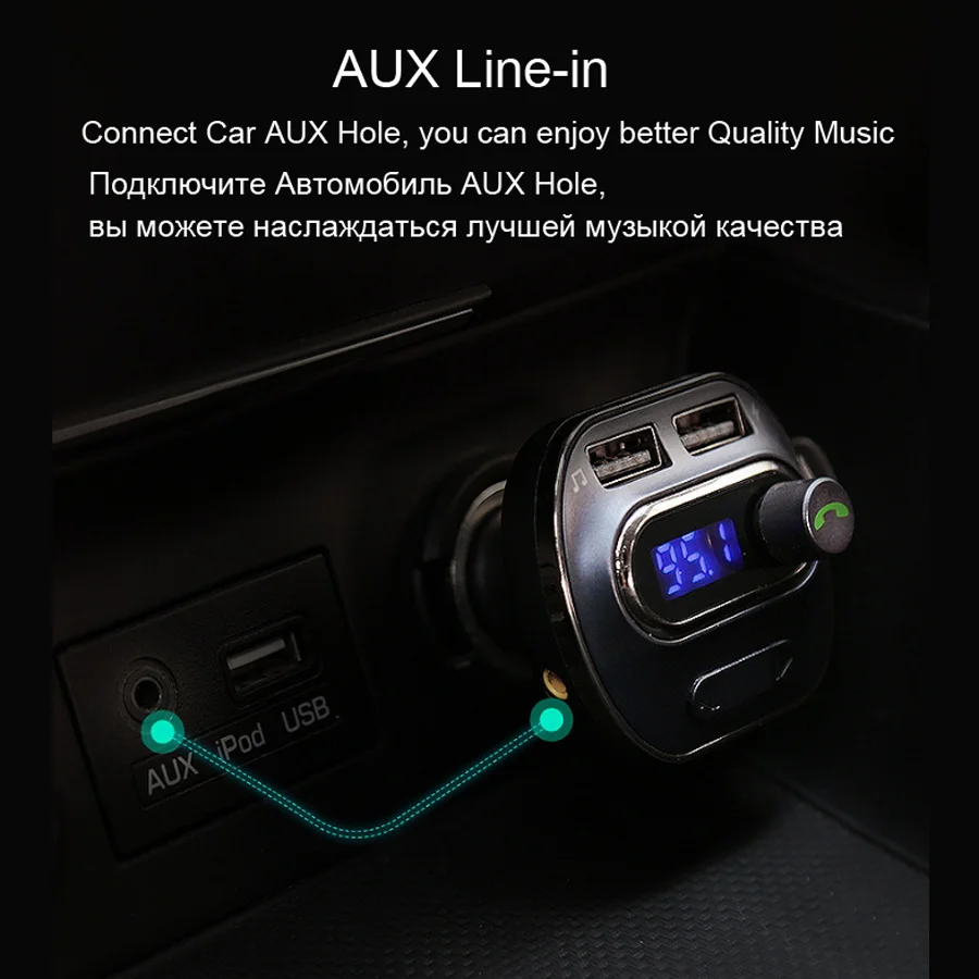 XCGaoon Bluetooth 4 1 автомобильный комплект громкой связи MP3 плеер FM передатчик 2 USB 5 в а