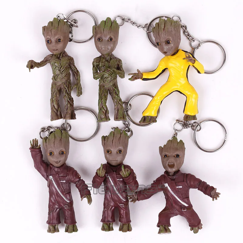 

6pcs/set Guardians of the Galaxy 2 Baby Tree Man Keychains PVC Action Figure Collectible Model Toy 7cm