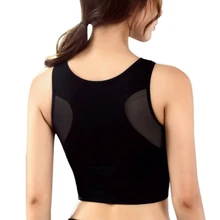 New Women Breathable Mesh Shockproof Padded Athletic Gym Running Seamless Fitness Yoga Vest Sport Bra Tops