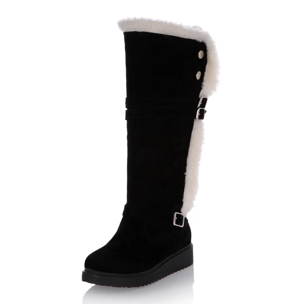 

Karinluna New Arrivals Dropship Large Size 34-43 Autumn Winter Boots Woman Shoes Slip On Platform Mid Calf Boots Female