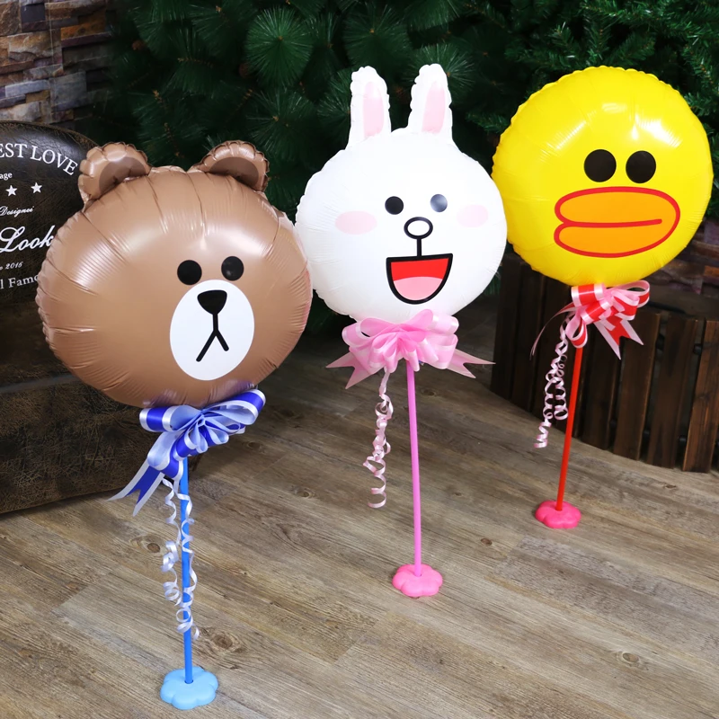 ZOCDOU 5 unids 16 pulgadas Globo de aire de dibujos animados de plástico grande oso conejo pato amigo fiesta Globo niños cumpleaños Balon grande