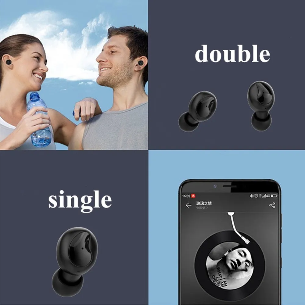 YEINDBOO беспроводные наушники V5.0 Bluetooth гарнитура глубокий бас стерео звук в ухо