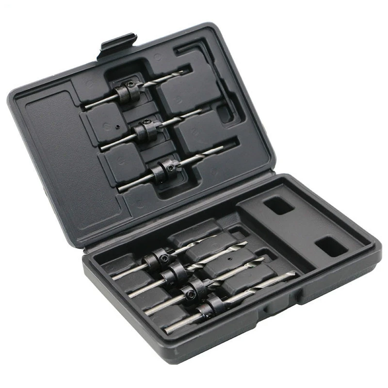 

22Pc Wood Screws Drill Hole Drilling Countersunk Head 7 Pieces Woodworking Drill Cone Drilling
