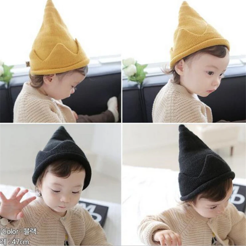 

5 Color Winter Crown Design Baby Hat Infant Toddler Wool+Fleece Cap Soft Crochet Hat For Children 0-5T Girl Boy Christmas Gift