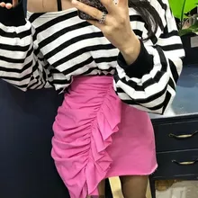 WHITNEY WANG летняя модная уличная одежда в Корейском стиле с рюшами мини-юбка женская faldas юбки женские s