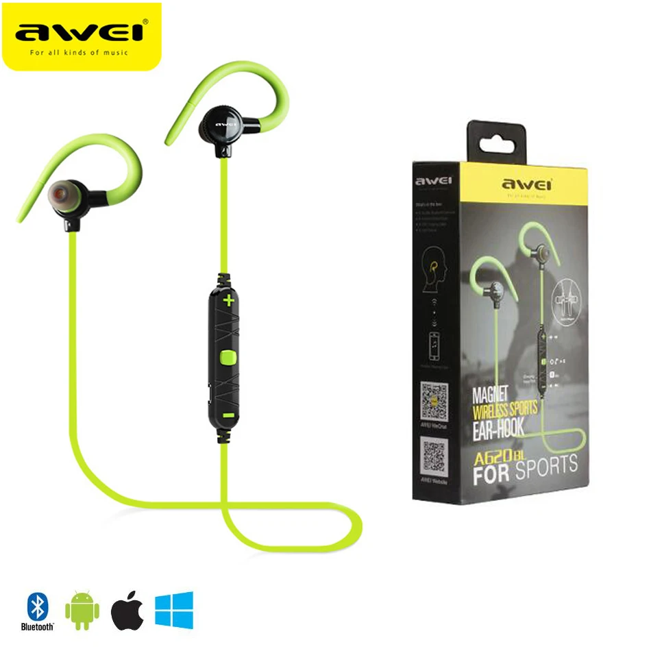 2017 Высокое качество Awei A620BL Беспроводной Bluetooth стерео Hifi бас наушники Шум изоляции
