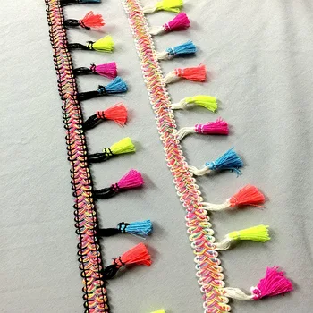 

15Yards 4.5cm Diy Handmade Patchwork Polyester Tassels Lace Ribbon For Craft DIY,Wedding Decoration/Sewing On Cloth Accessory