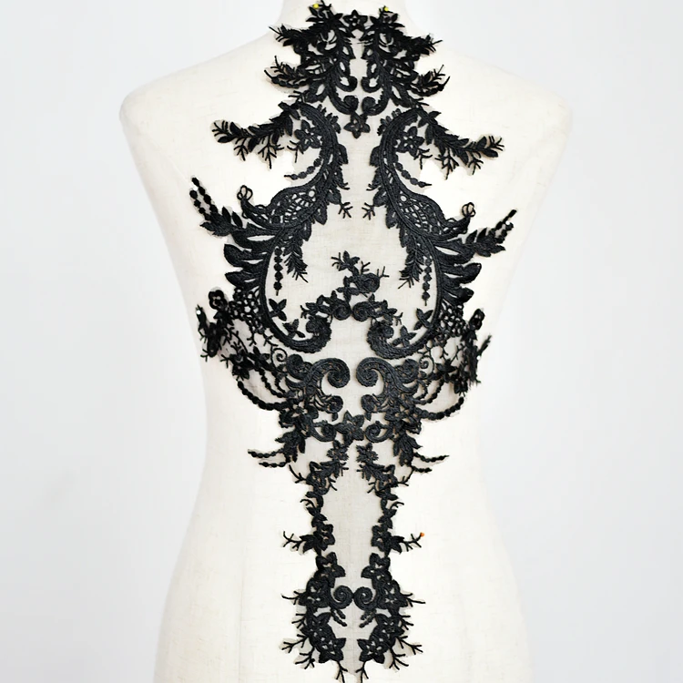 

56*30CM White/Black Mesh New Venise Lace Applique Trims Lace Collar for Wedding Accessories