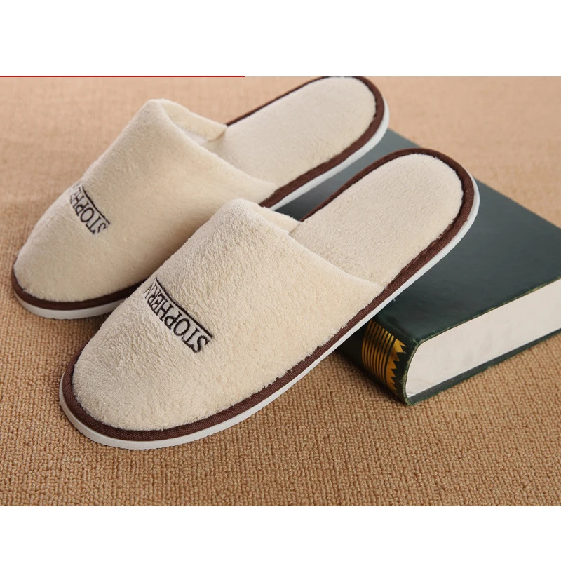 

EABXZ Winter Hotel Slippers shoes woman Flats Shoes Soft Fur Sliders Shoes Thicken Home Plush Slippers Women Faux Fur Slides
