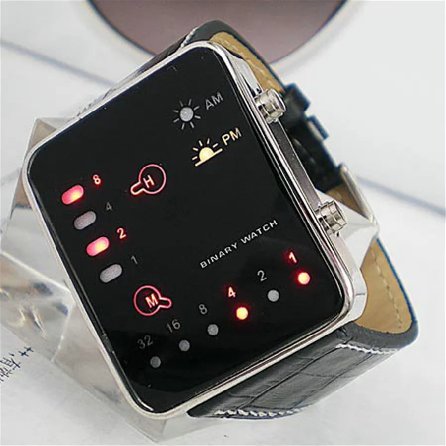 Duobla Men Wristwatch Digital Red LED Sport Watch PU Leather Women Mens Watch Best Selling dress relojes para hombre 40Q