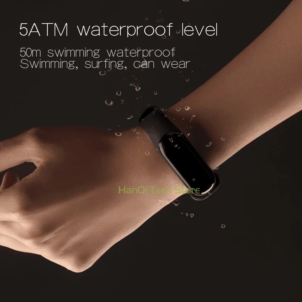 Умный фитнес браслет Xiaomi Mi Band 3 оригинальный MiBand большой сенсорный экран OLED