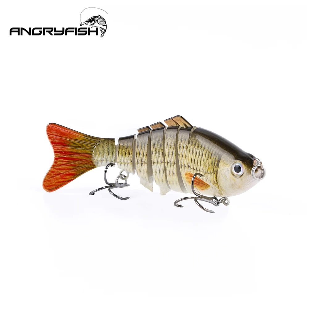 

ANGRYFISH Hot Sale 1pcs 80mm 7.9g Fishing Lures 6 Segments Realistic Fishing Artificial Bait 5 Colors C8001