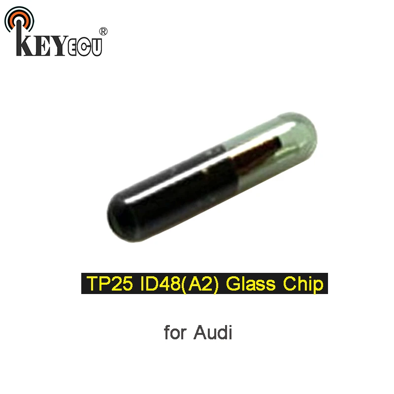

KEYECU 1x/ 2x A2 TP25 ID48 Chip Transponder Remote key Chip Carbon for Audi